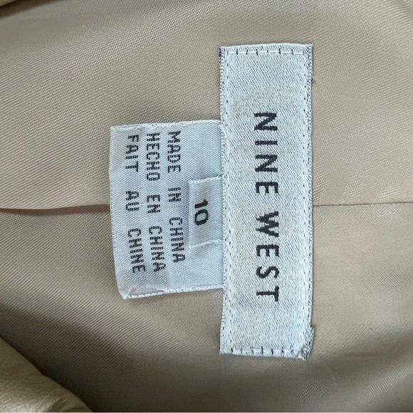 Vintage Nine West Tan Leather Jacket Size 10 - Picture 3 of 4